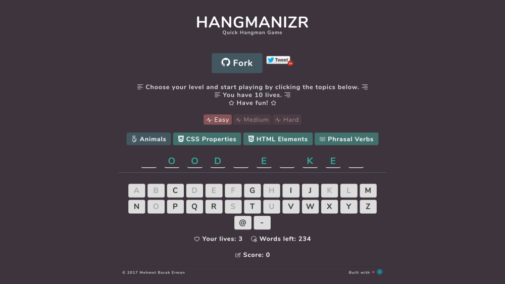Hangman Game - React
