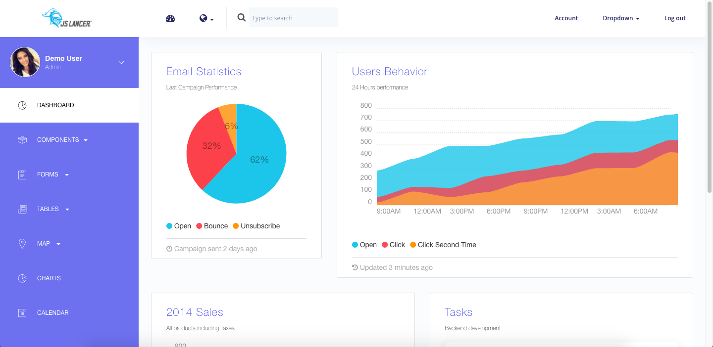 Crystal Dashboard - React