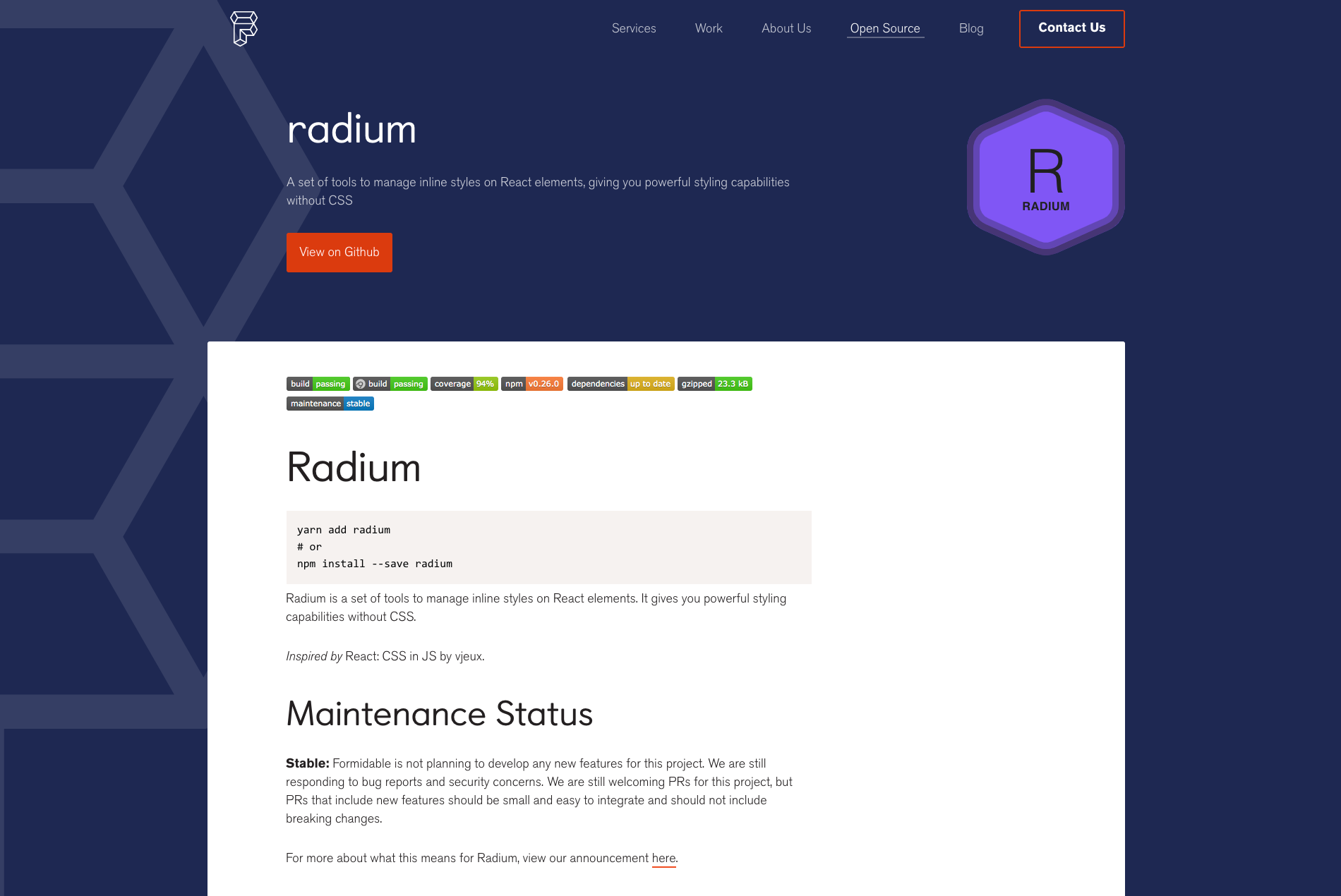 Radium - React